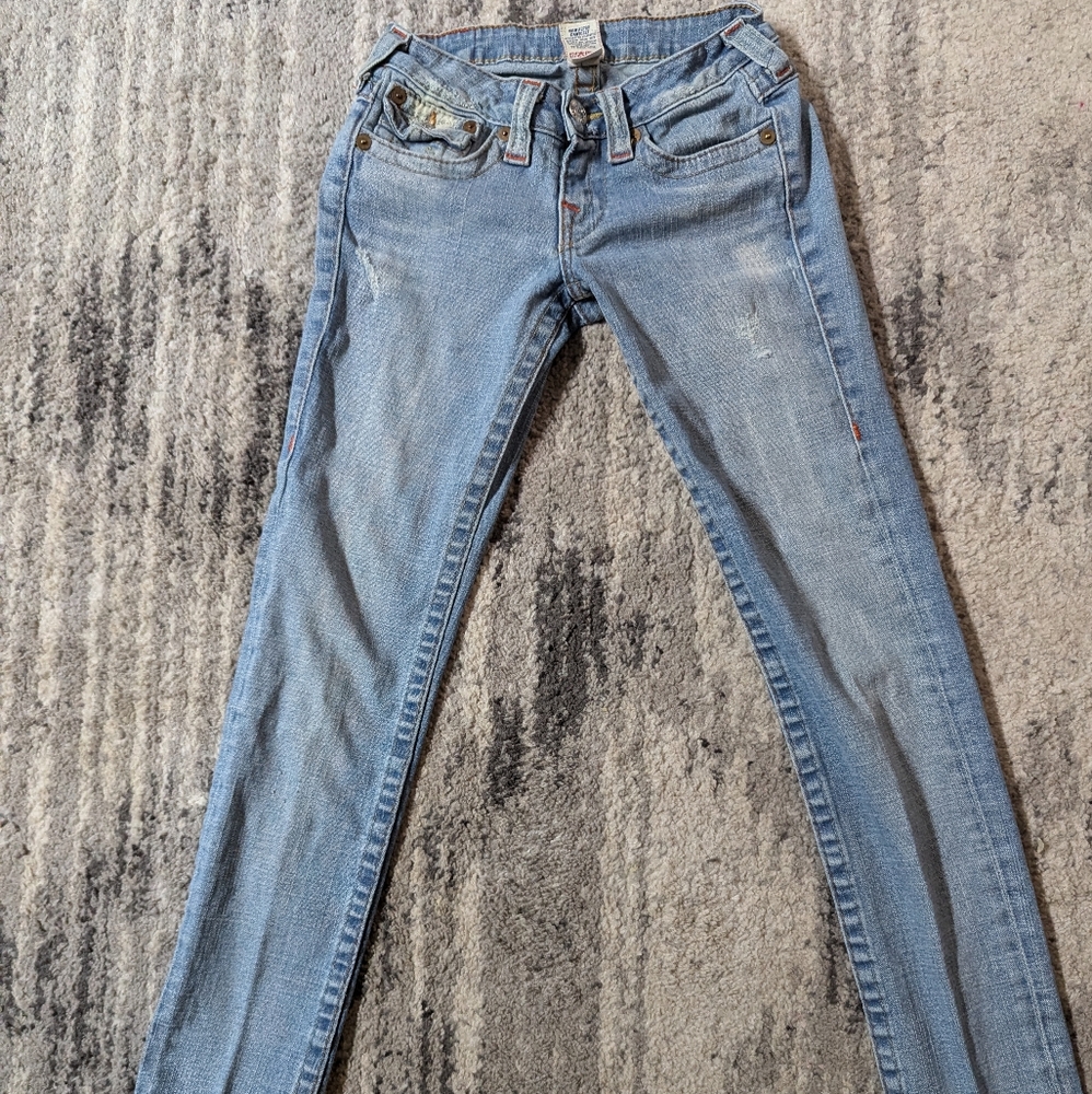 True Religion "Julie" skinny, flap pocket jeans size 25